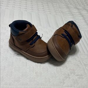 stride Rite Brown Kids Shoes with Blue Accents